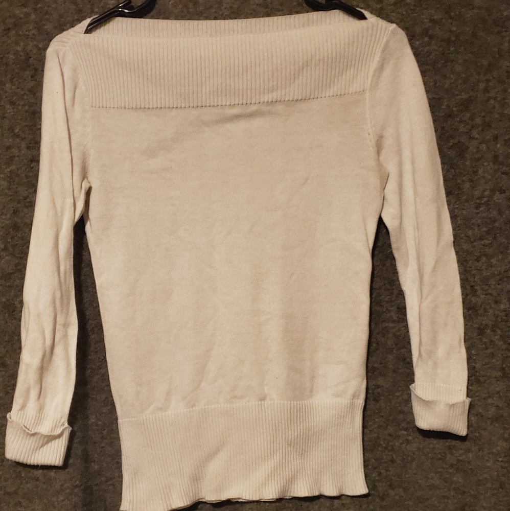 Banana Republic White Sweater Blouse Top